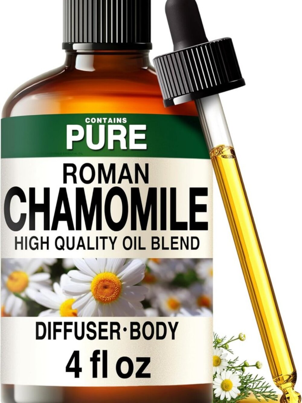 100% Pure Roman Chamomile Essential Oil - Skin Care, Aromatherapy, 4 Fl Oz